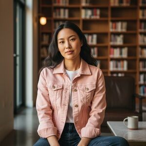 Michael Kors Coral Pink Denim Jacket Small